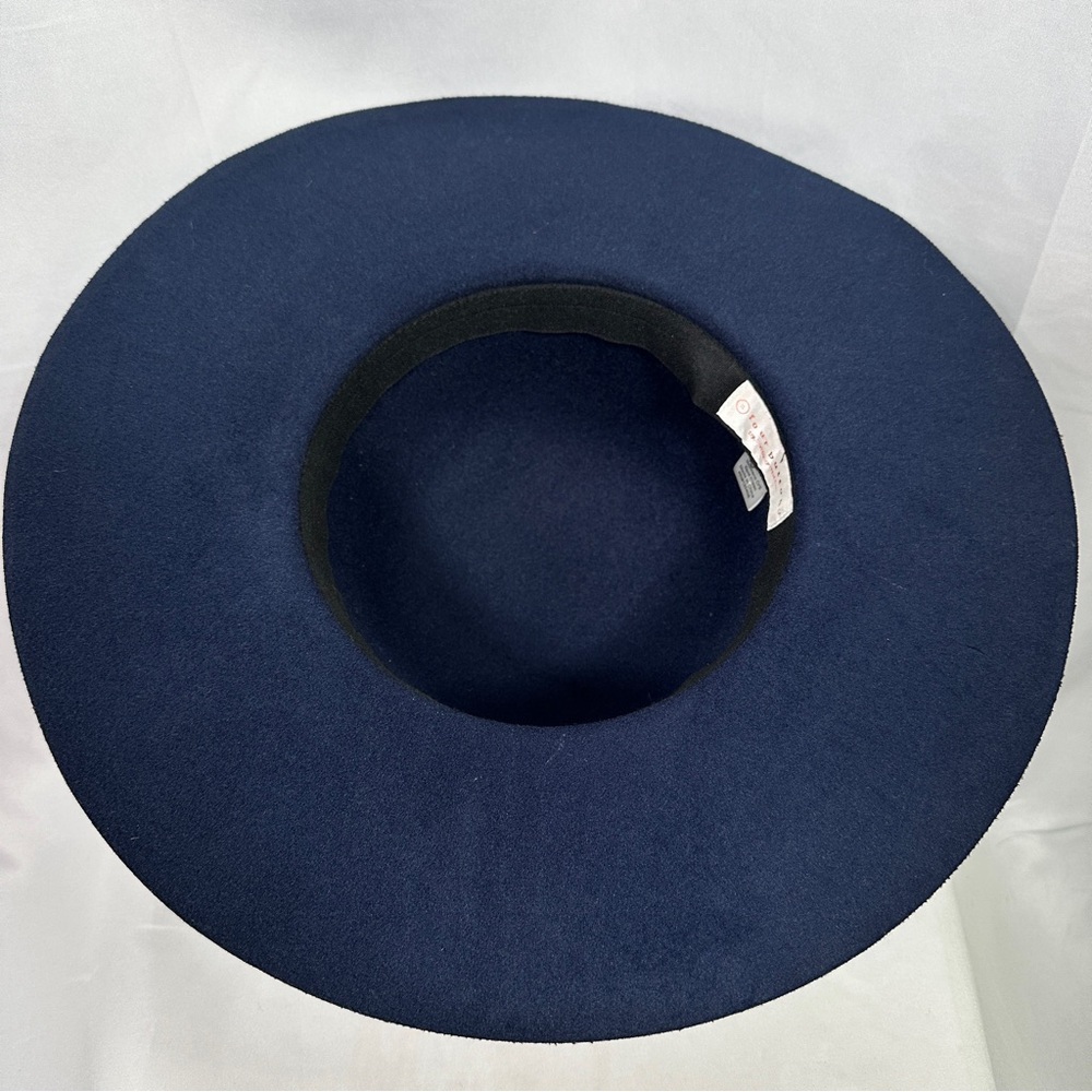 San Diego Hat Co Four Buttons Wool Felt Floppy Fedora Boho Navy O/S Fall Hat - Picture 11 of 12